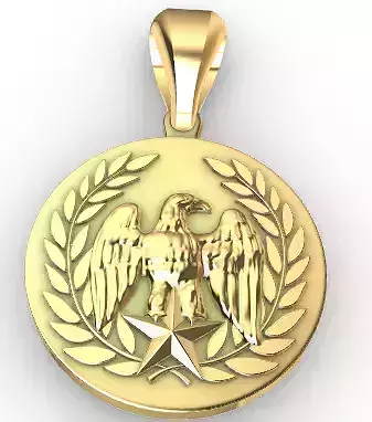 Wreath Eagle Star Pendant