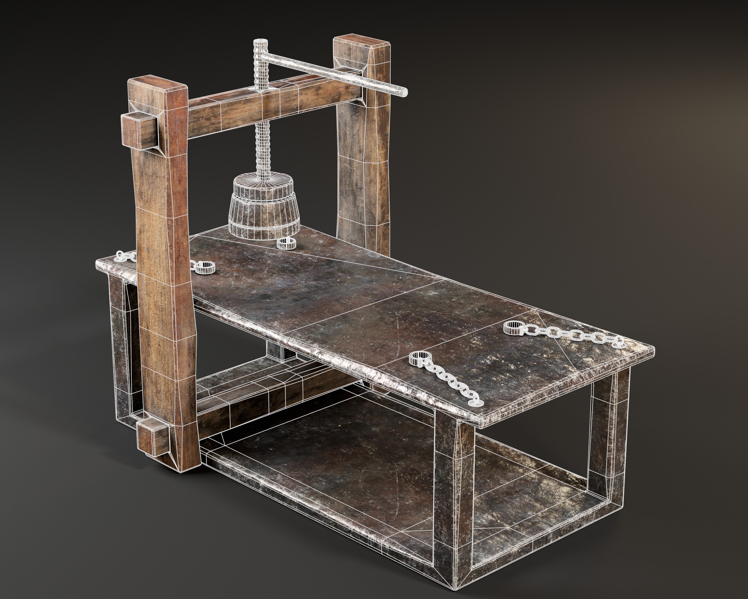 Medieval Head Smasher Low-poly 3D model_3