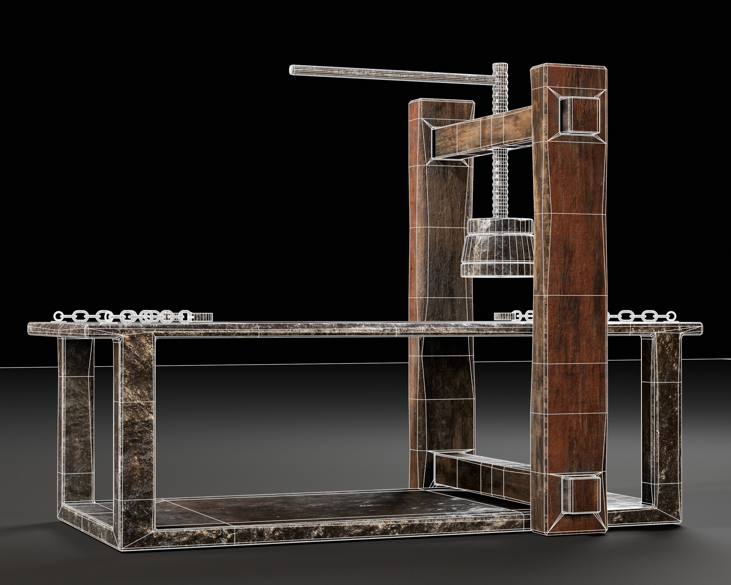 Medieval Head Smasher Low-poly 3D model_13