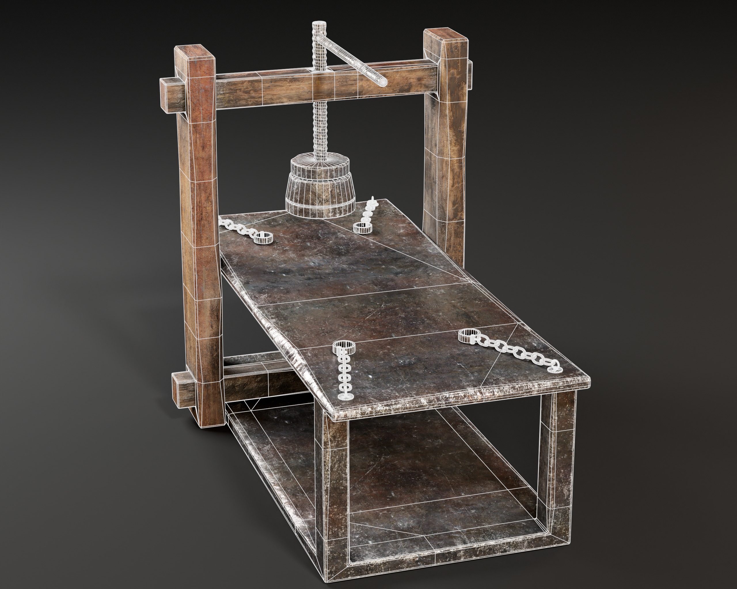 Medieval Head Smasher Low-poly 3D model_7