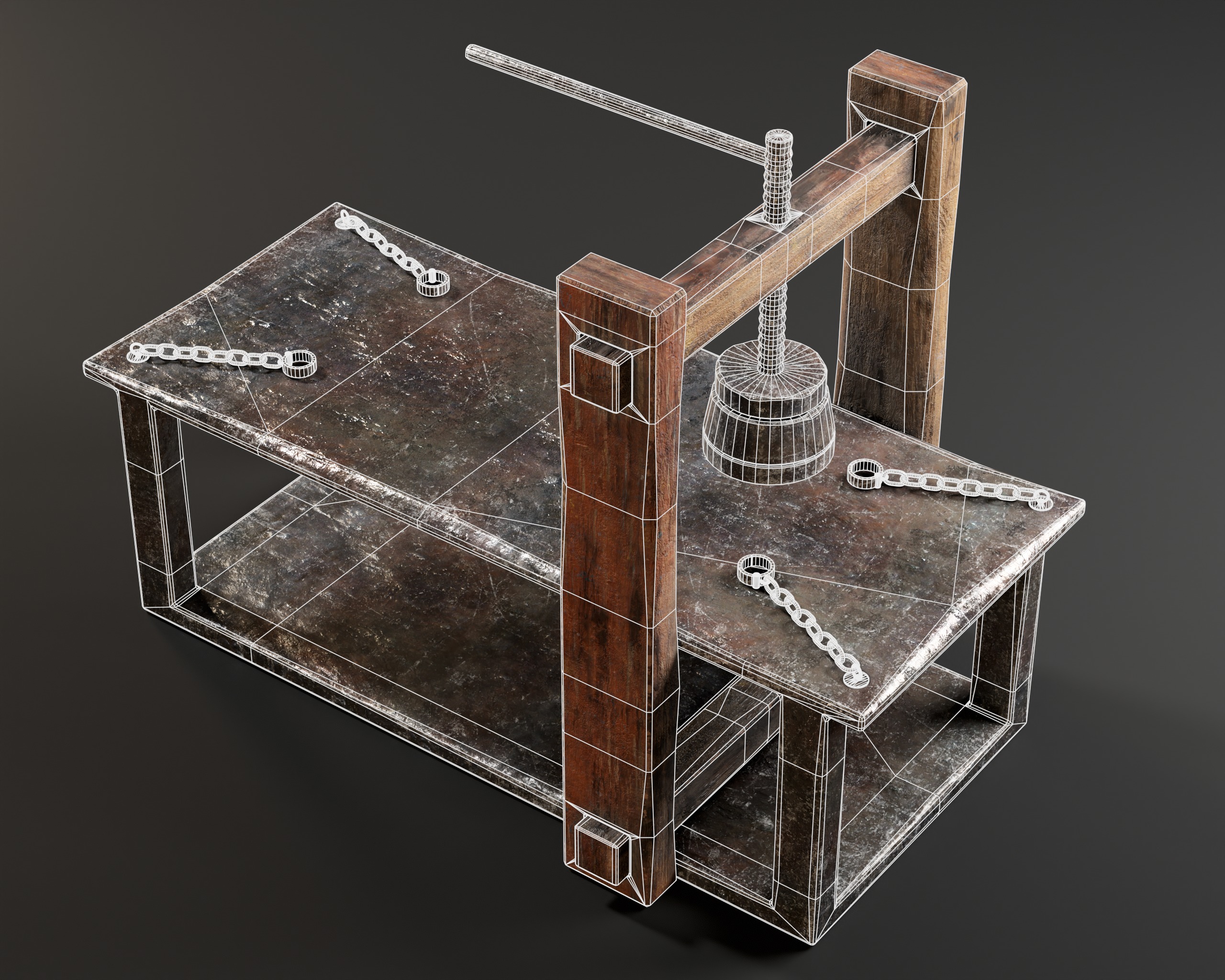 Medieval Head Smasher Low-poly 3D model_17