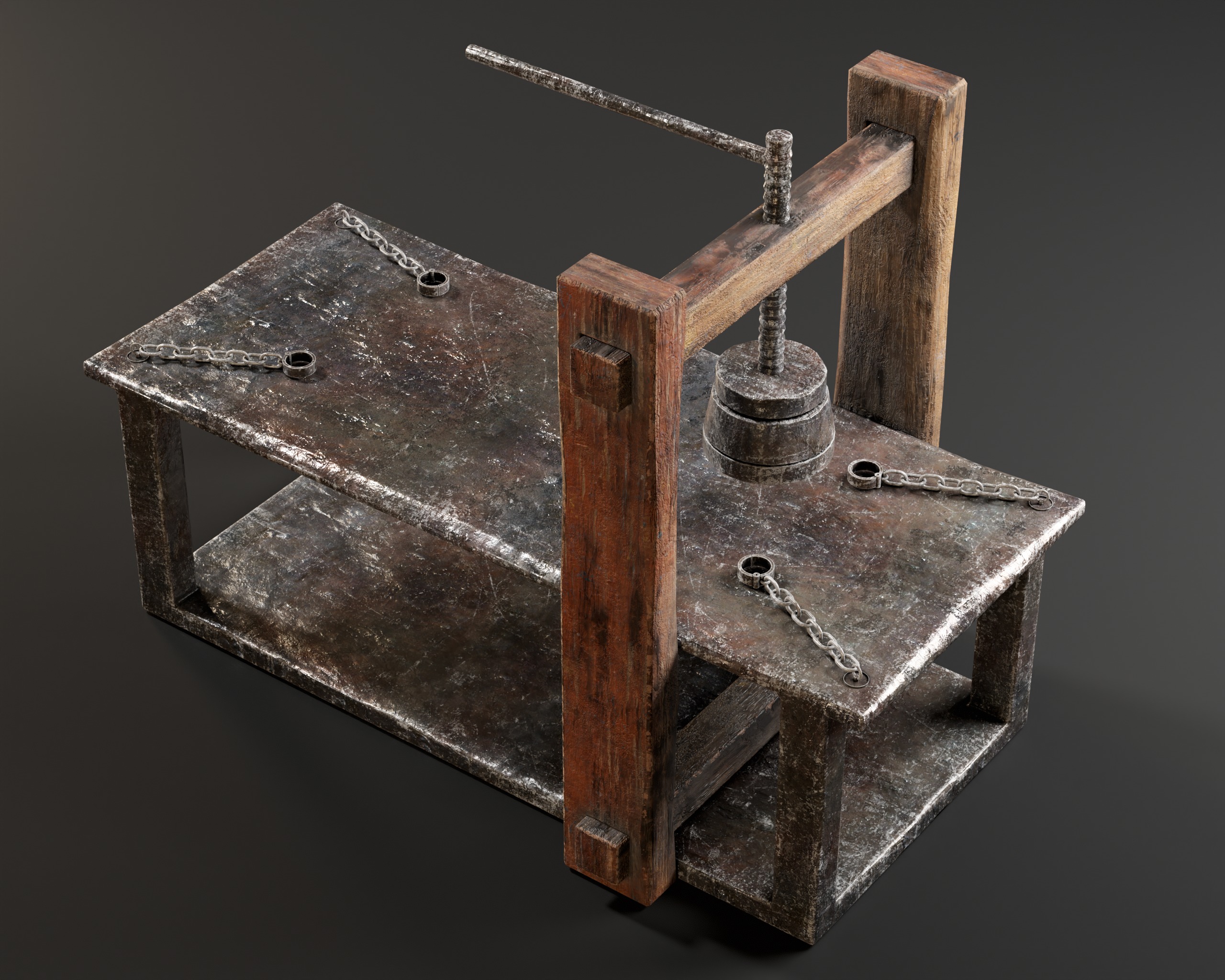 Medieval Head Smasher Low-poly 3D model_16