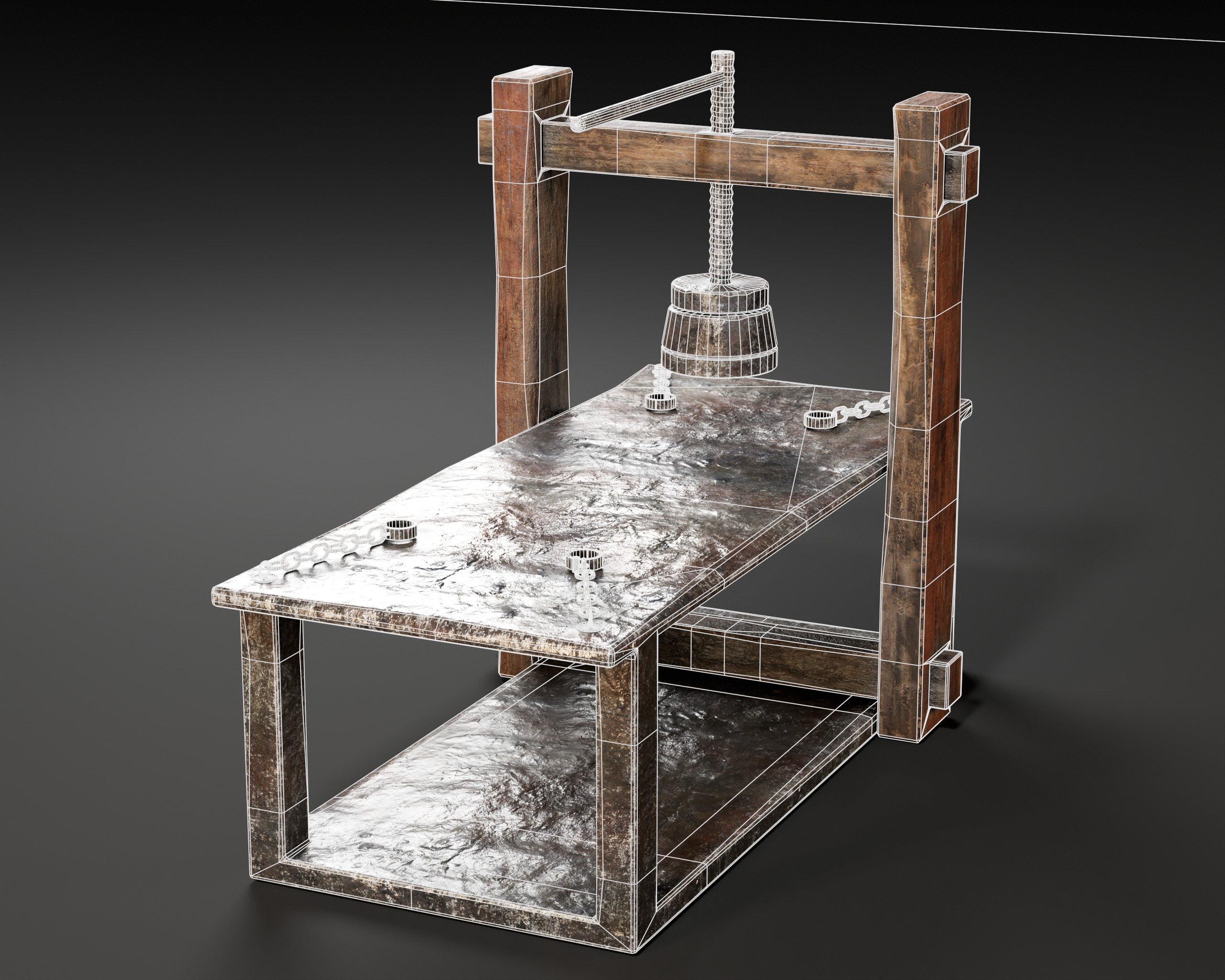 Medieval Head Smasher Low-poly 3D model_9