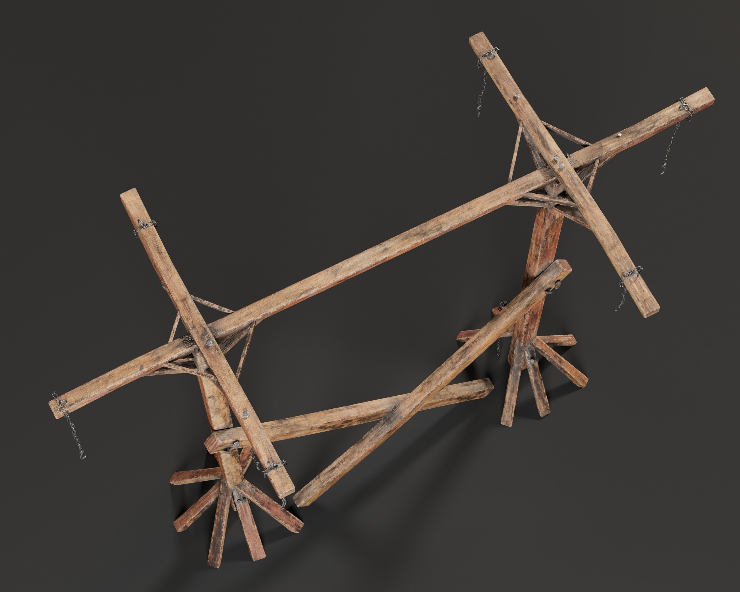 Medieval Gallow Pole Low-poly 3D model_12