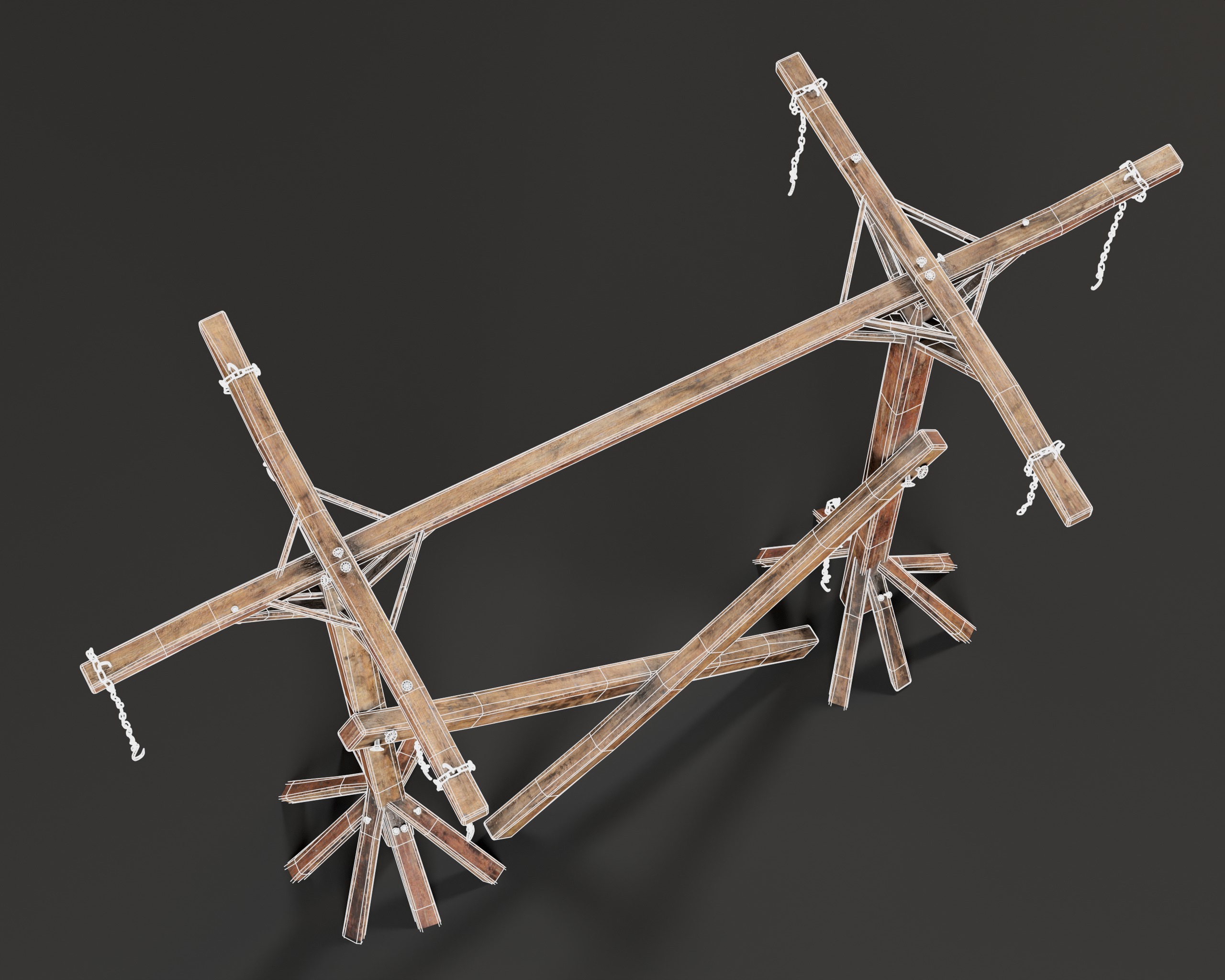 Medieval Gallow Pole Low-poly 3D model_13