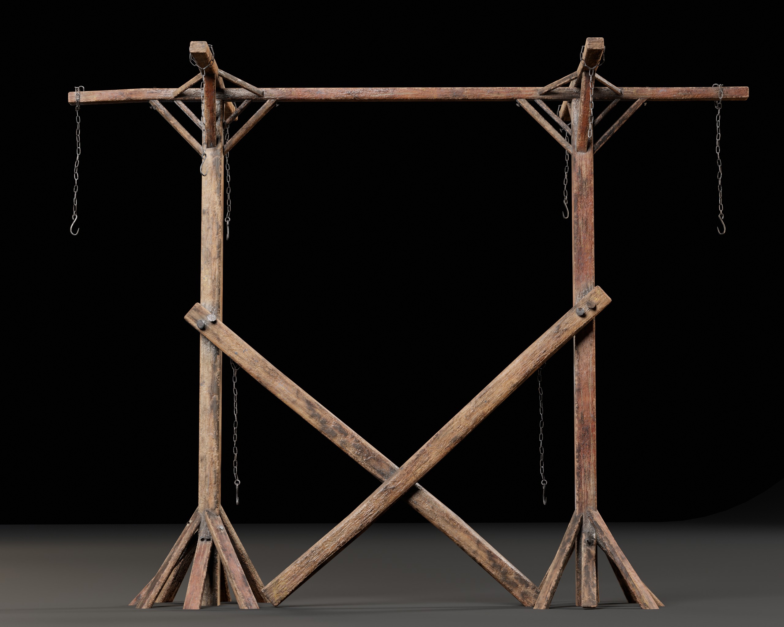 Medieval Gallow Pole Low-poly 3D model_16