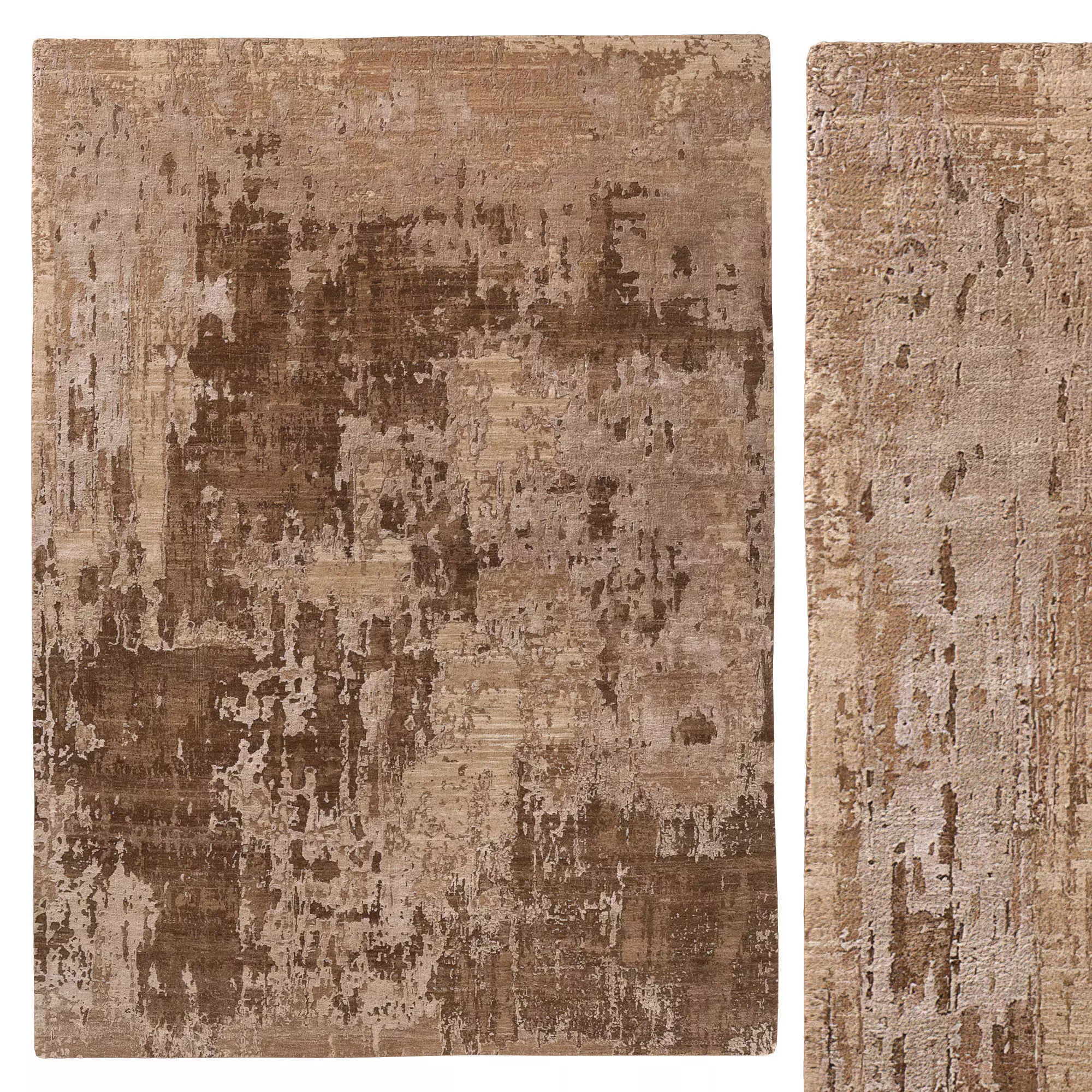 Emaan Wool Silk Rug Burnt Camel 3D model_0