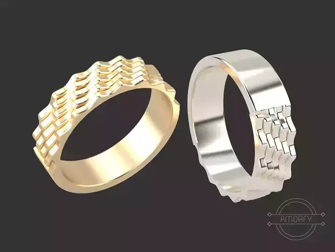 WAVY Ring Printable  Stl Obj Stp Files for 3D Jewelry Print 3D print model