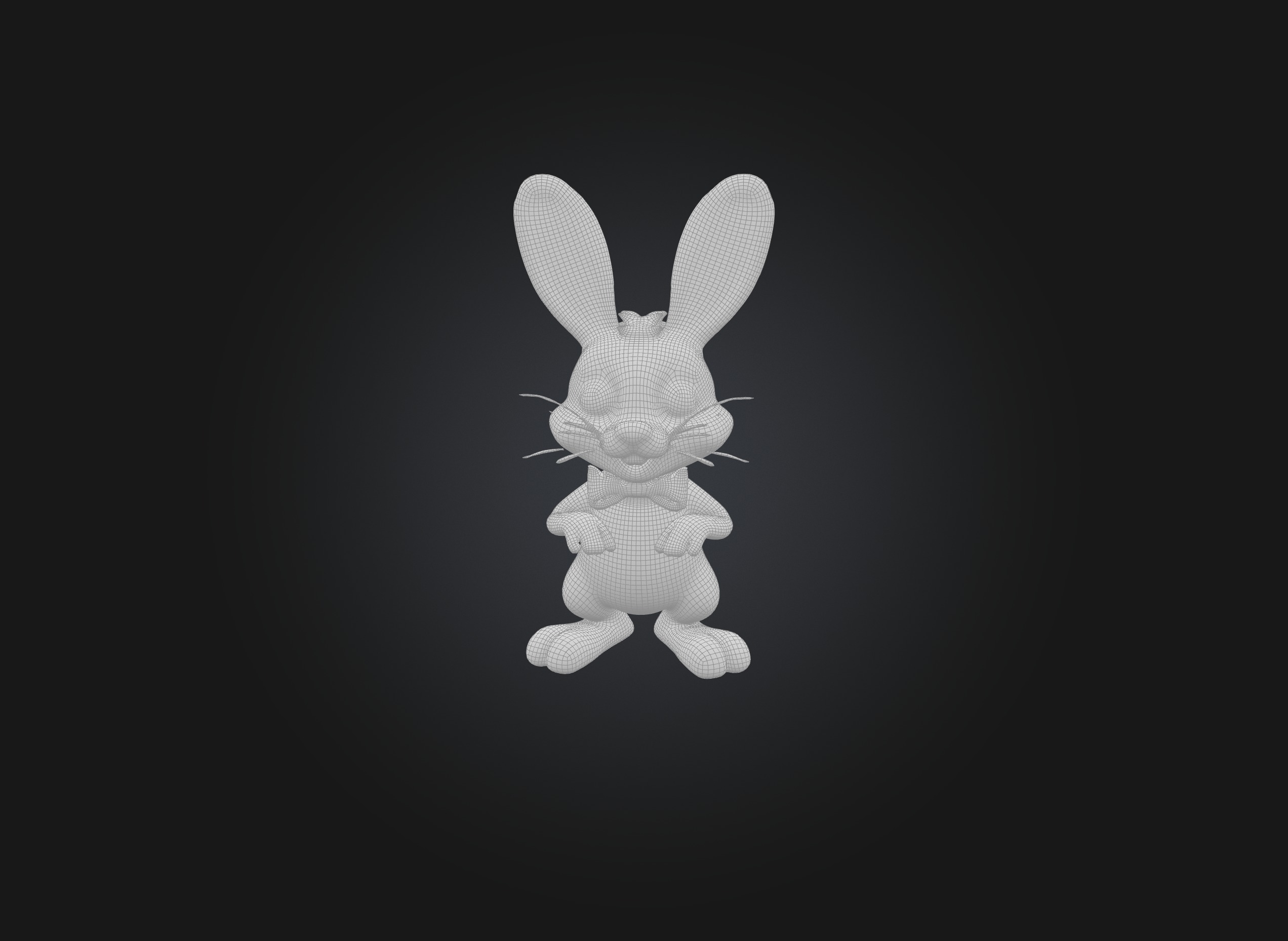 cartoon rabbit model 3D model_1