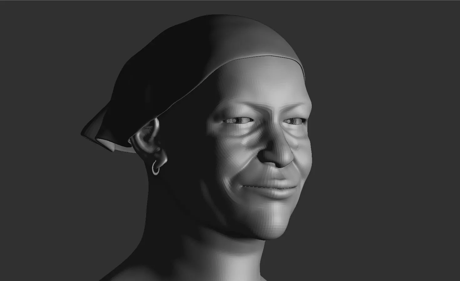 Woman With Headscarf 3D model