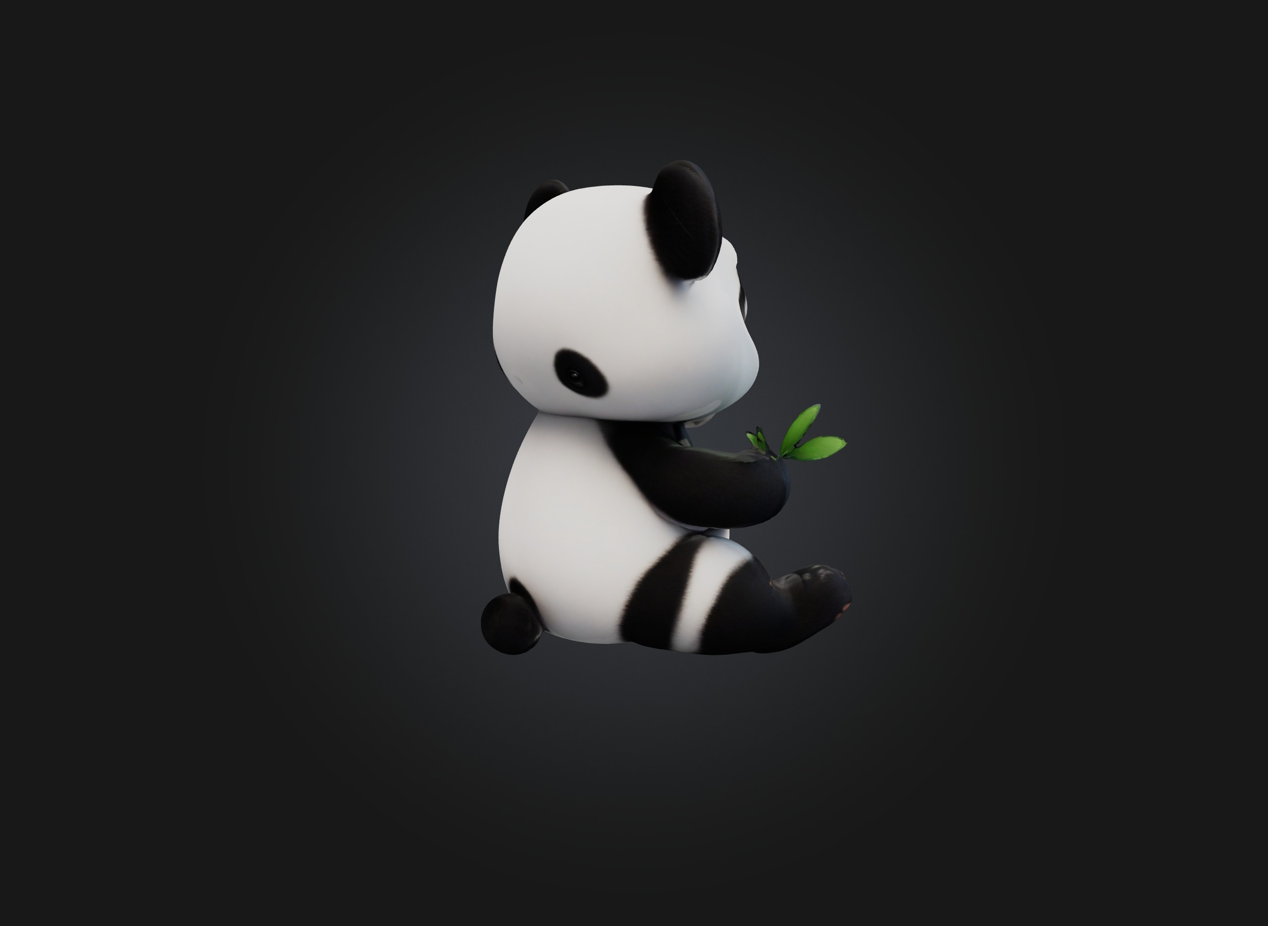 cute cartoon panda model 3D model_4