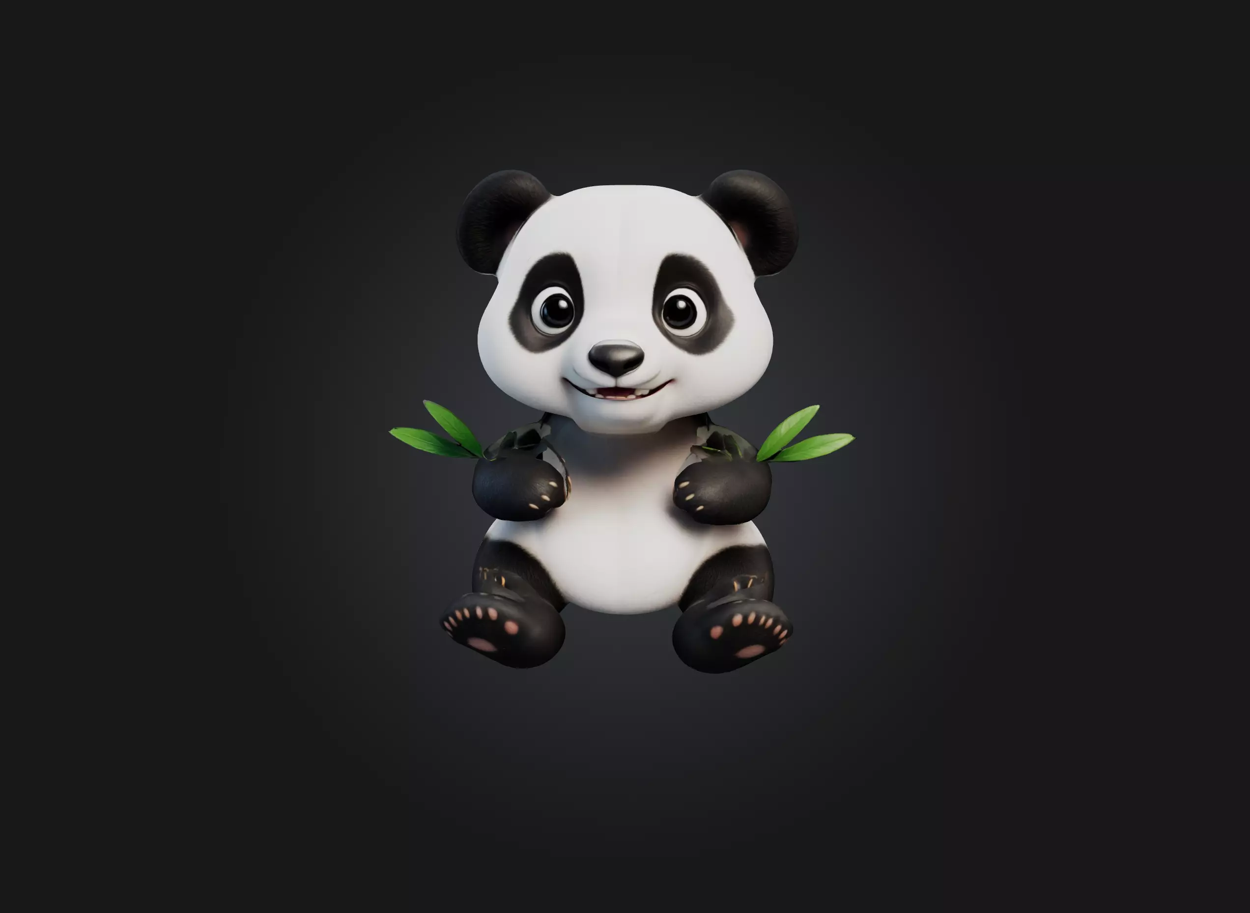 cute cartoon panda model 3D model_0