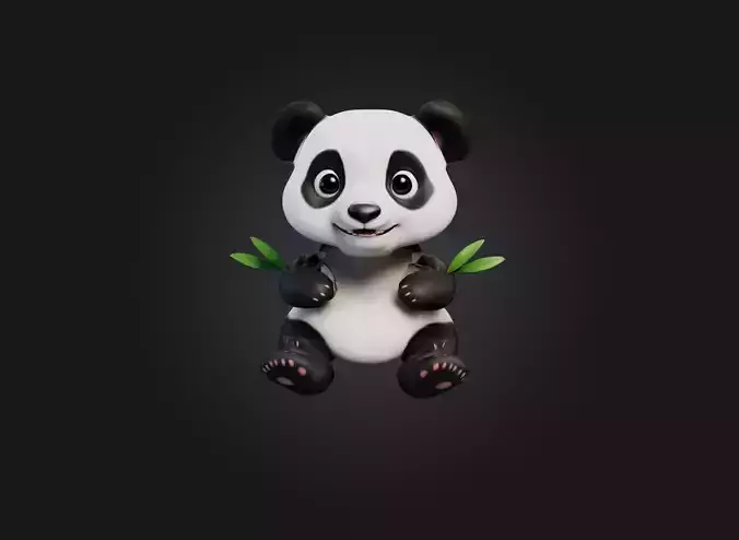 cute cartoon panda model 3D model cute cartoon panda model 3D model