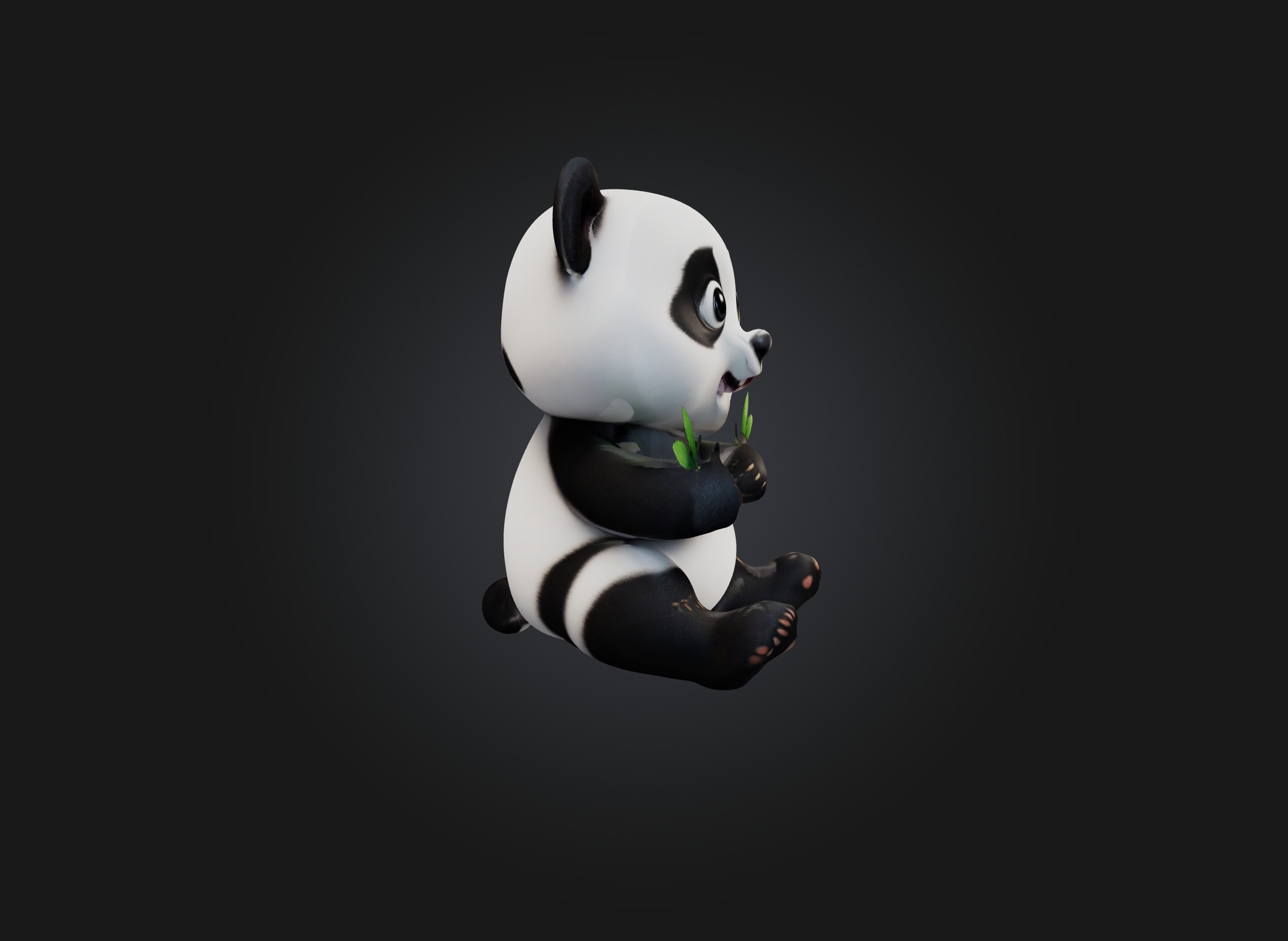 cute cartoon panda model 3D model_3