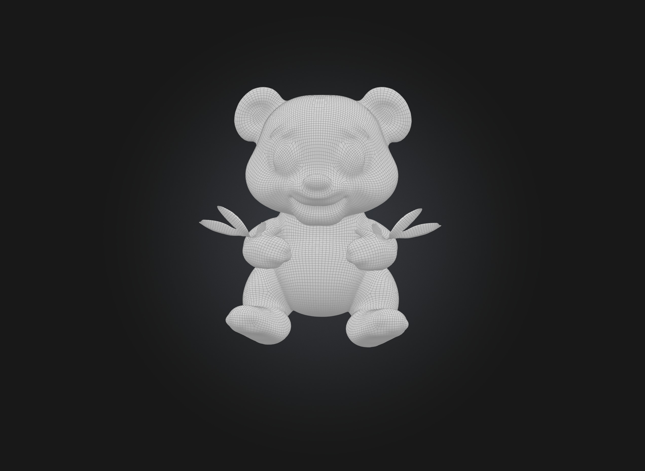 cute cartoon panda model 3D model_1