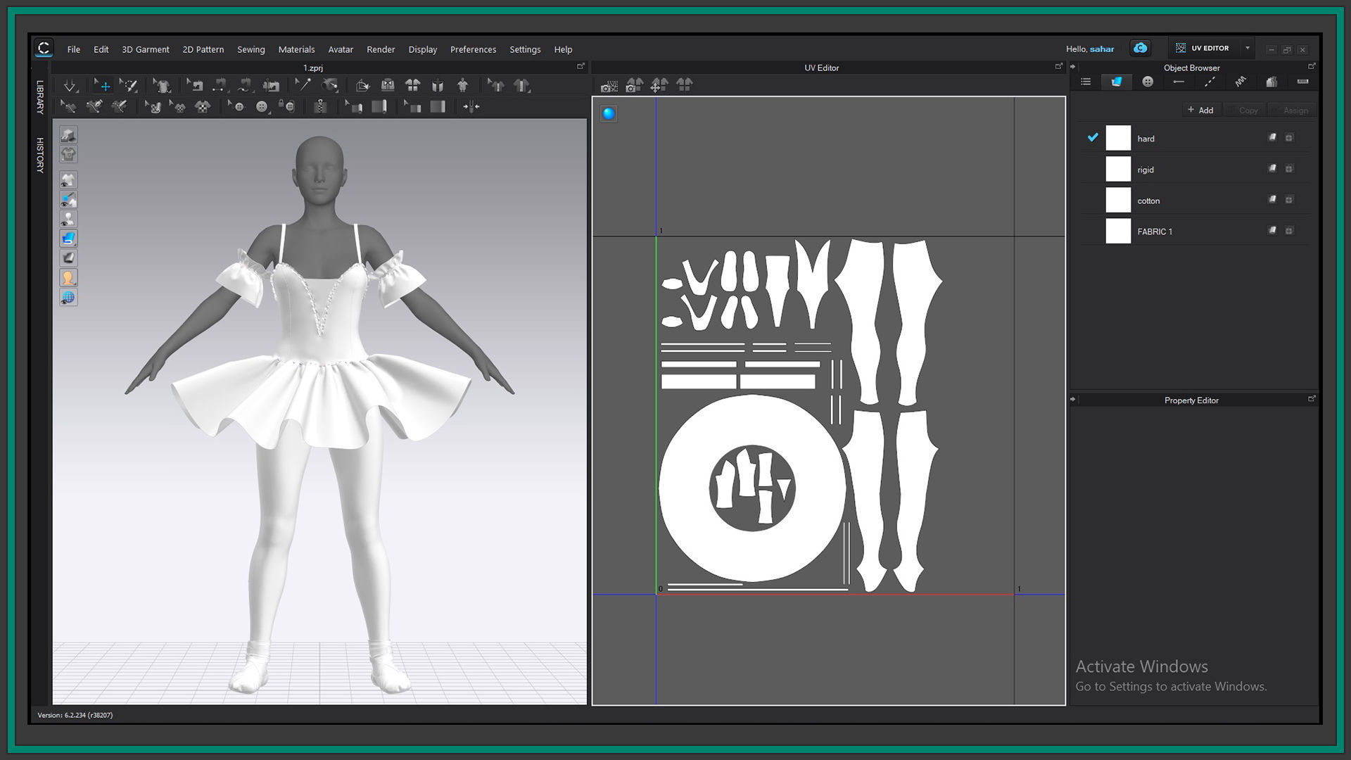 female ballerina outfit with texture and smart material 3D model_6