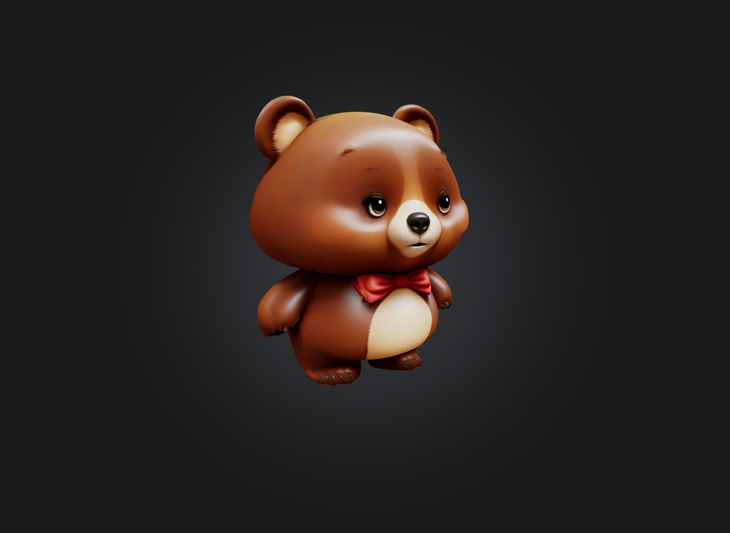 cute cartoon bear model 3D model_2