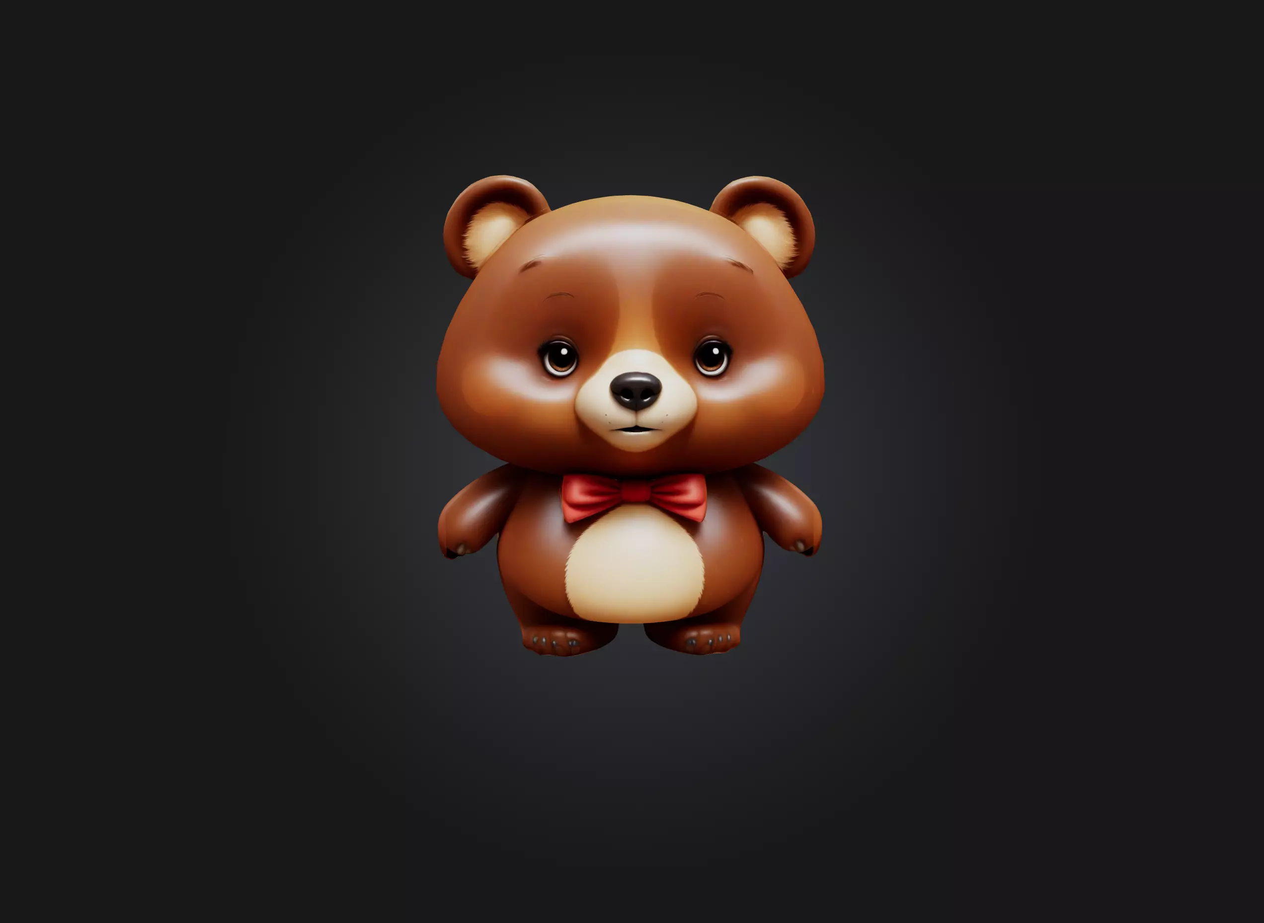 cute cartoon bear model 3D model_0