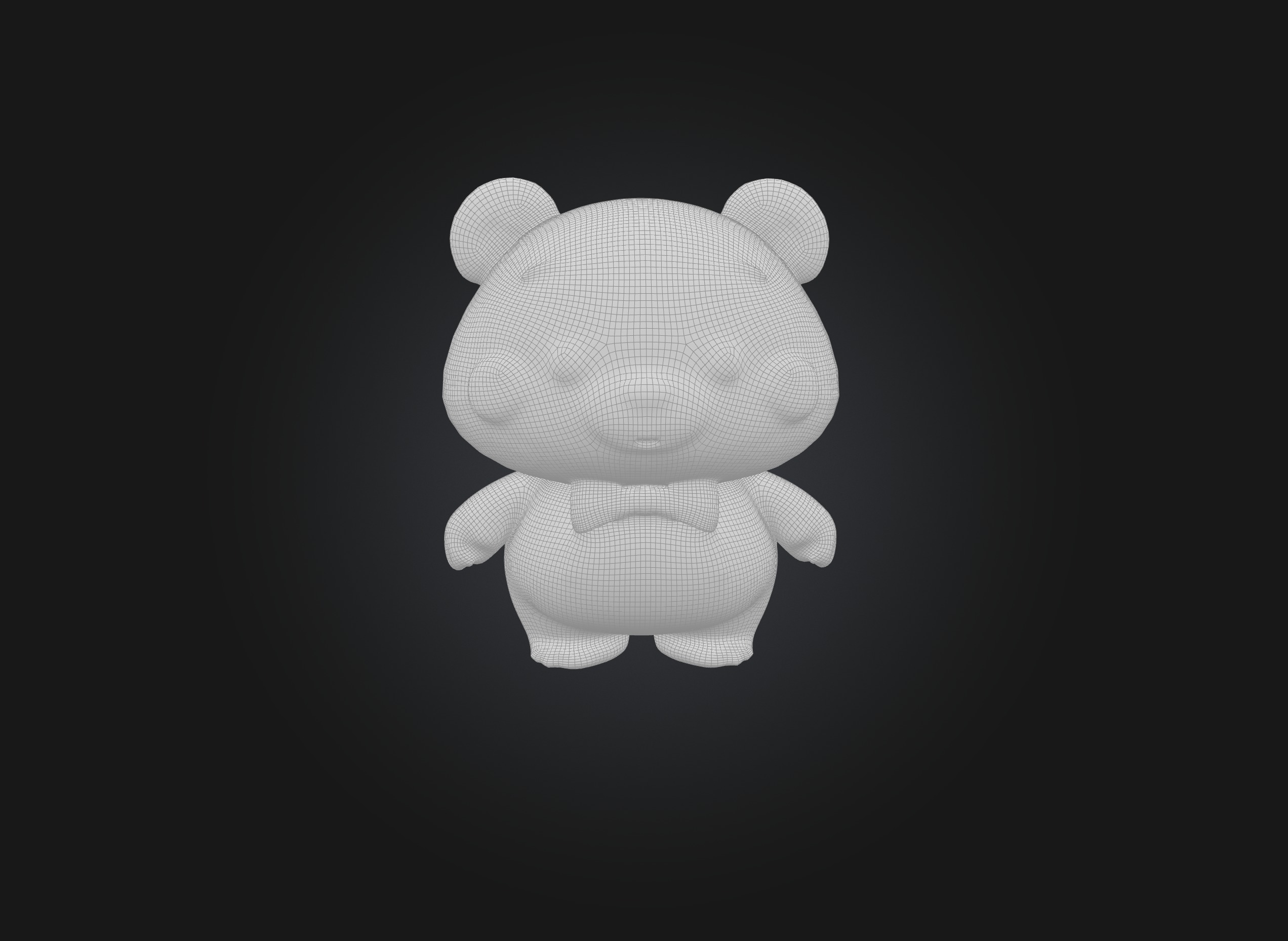 cute cartoon bear model 3D model_1