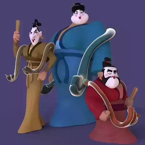 UGLY CONCUBINES-MULAN YAO LING AND CHIEN PO - PARTS AND COMPLETE 3D print model