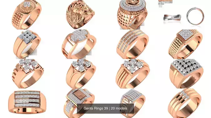 Gents Rings 39 3D Model Collection