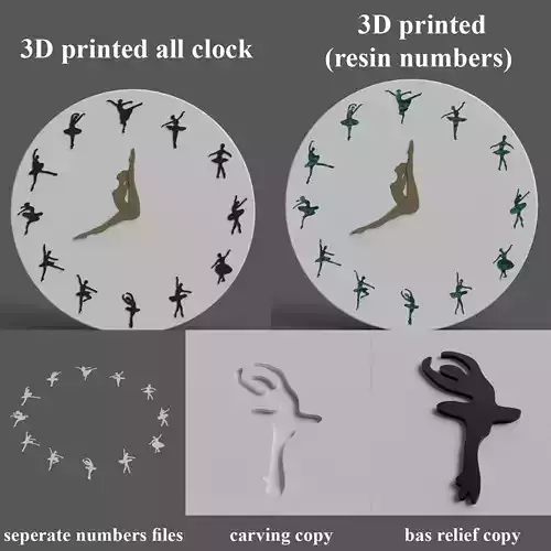 ballet clock for 3D print - CNC 3D print model