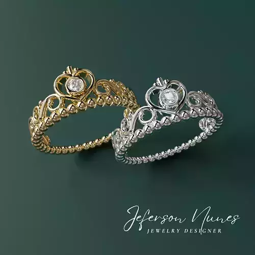 Ring  Crow  Anel Coroa A1115