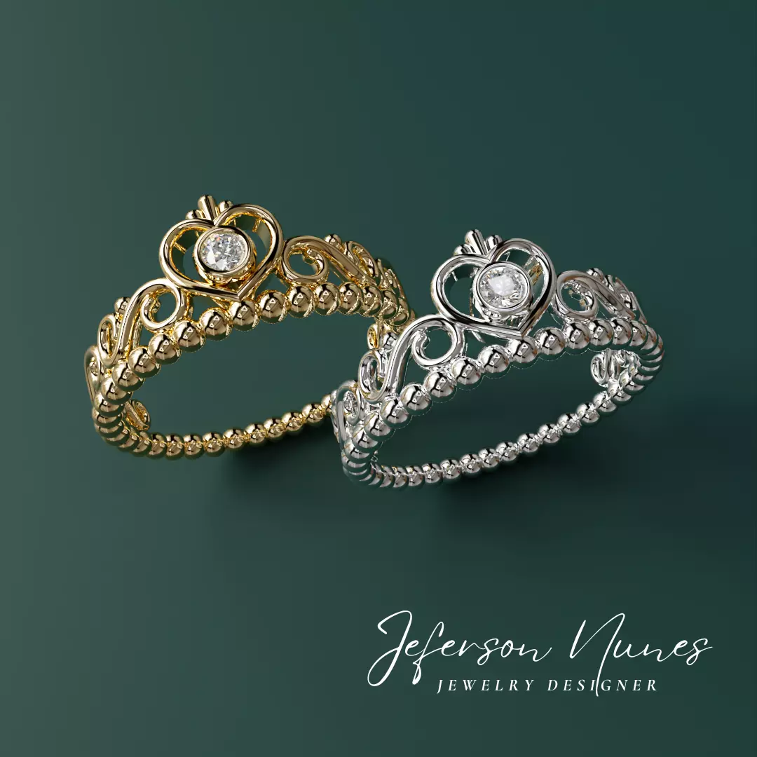 Ring Crow Anel Coroa A1115 3D print model