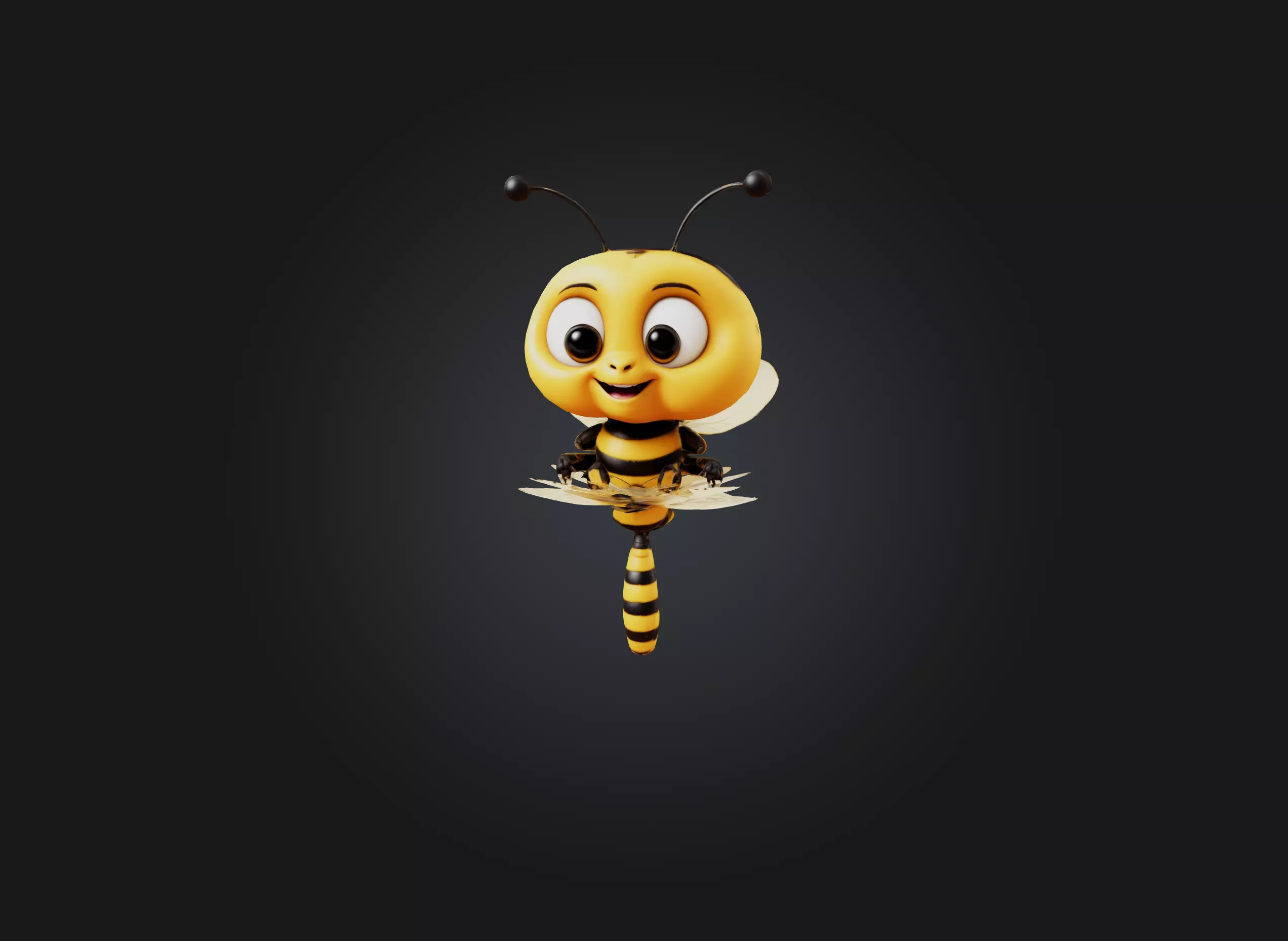 cute cartoon bee two sides model 3D model_0
