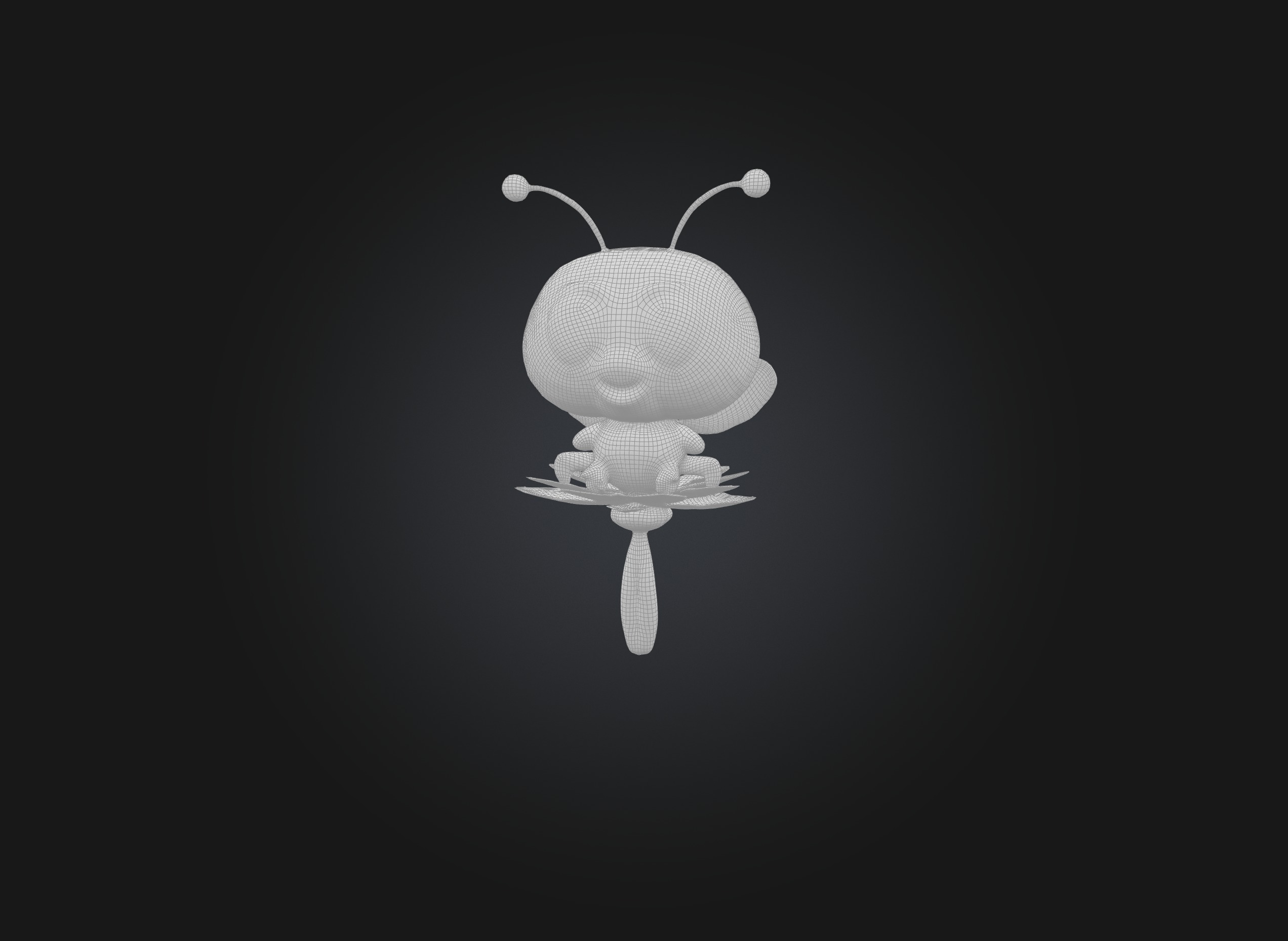 cute cartoon bee two sides model 3D model_1