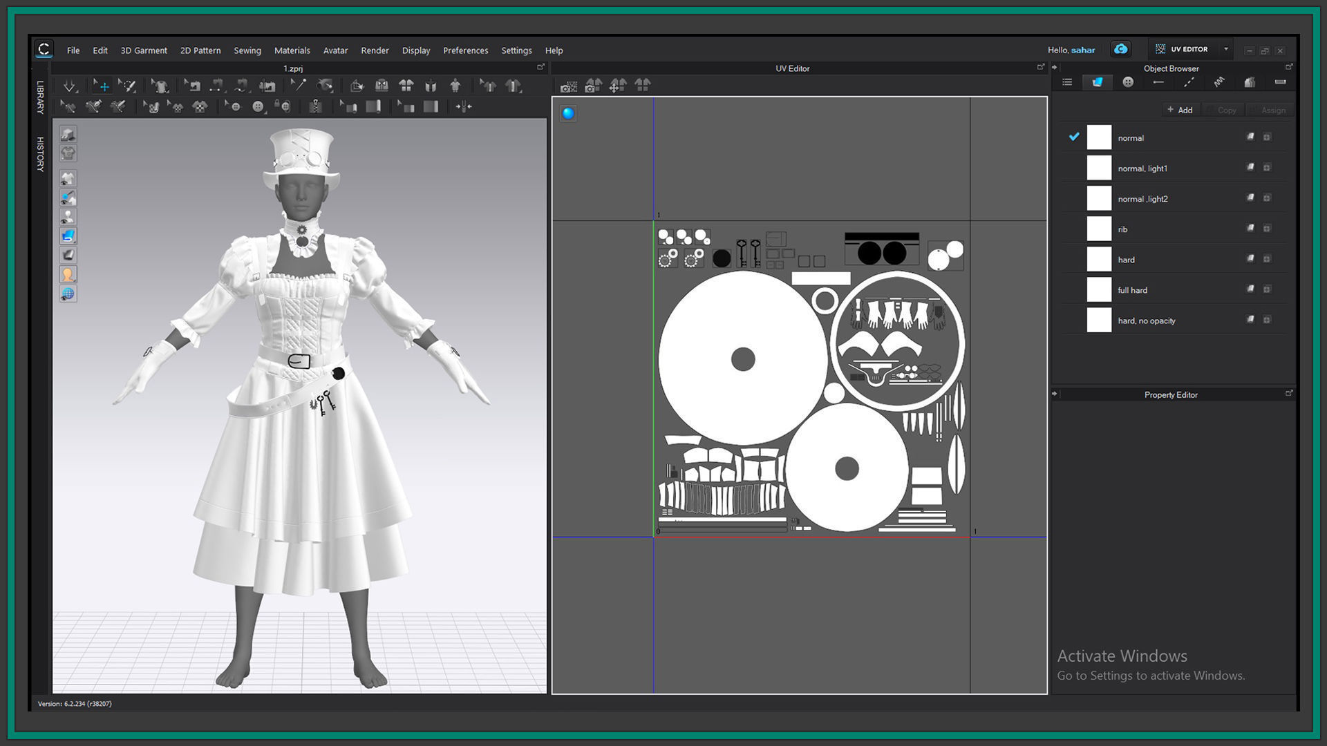 female steampunk outfit with texture 3D model_6