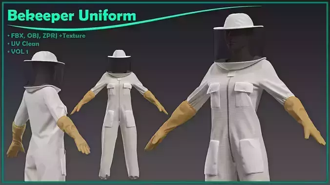 female beekeeper uniform with texture