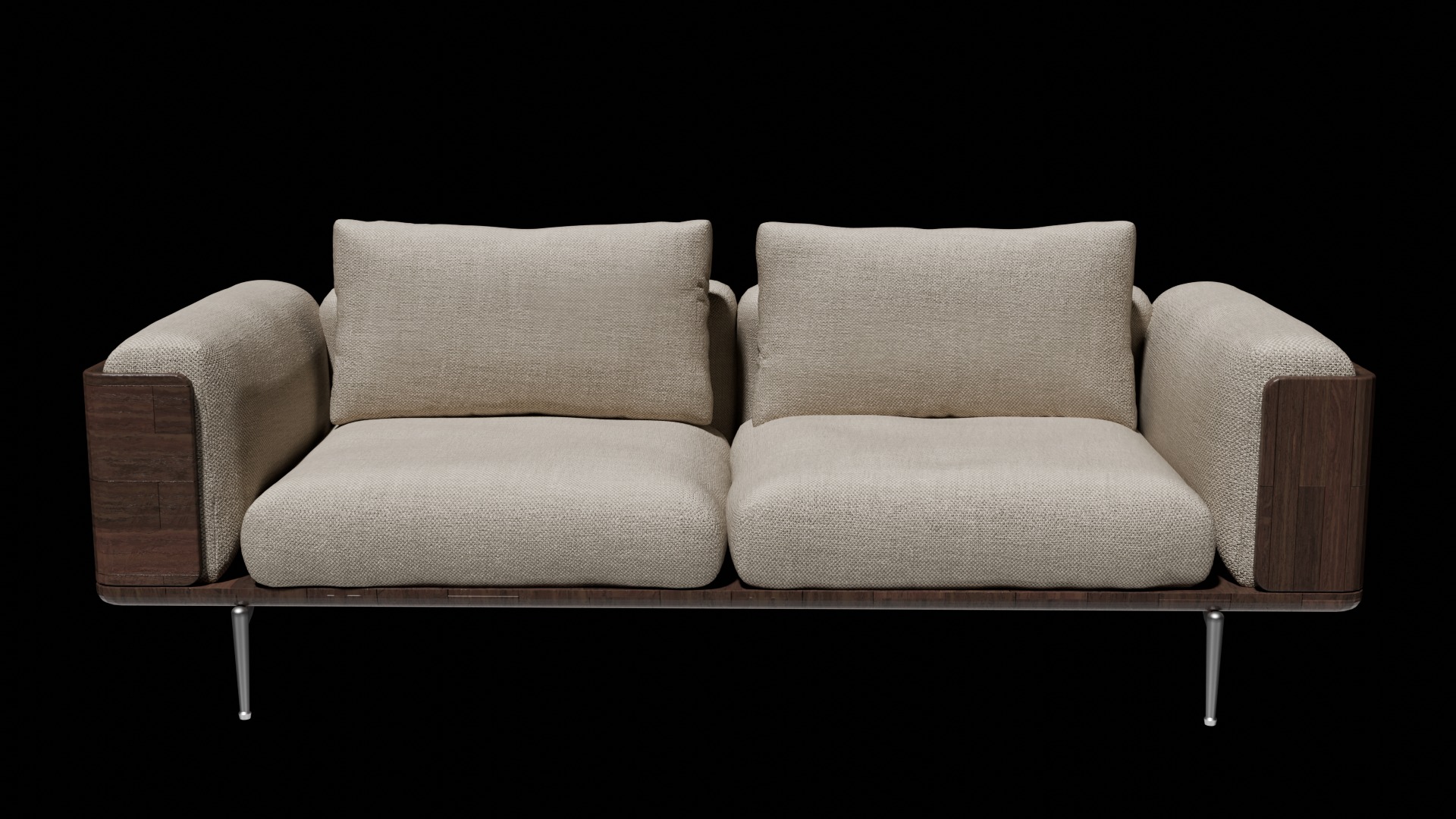 Modern Sofa Chair and Table Set 3D model_2
