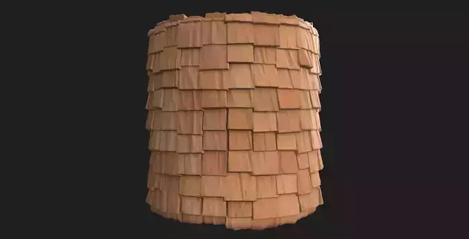 Rectangular Wooden roof seamless PBR material Texture