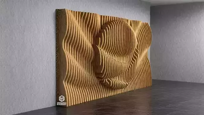 Parametric Wavy Wooden Wall Decor 17 - wood cutting machines