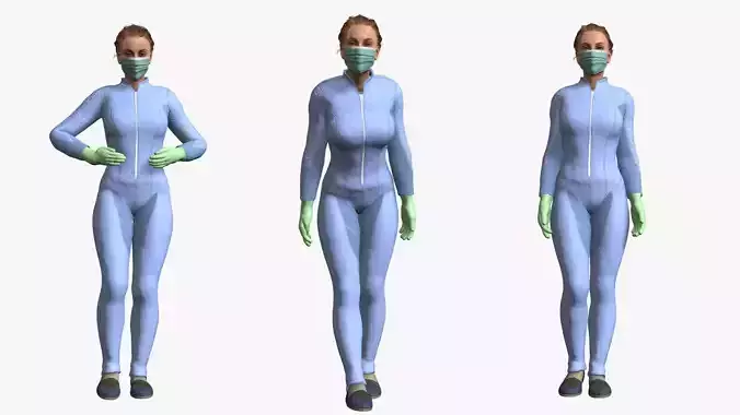 3D Model of Medical Worker Uniform