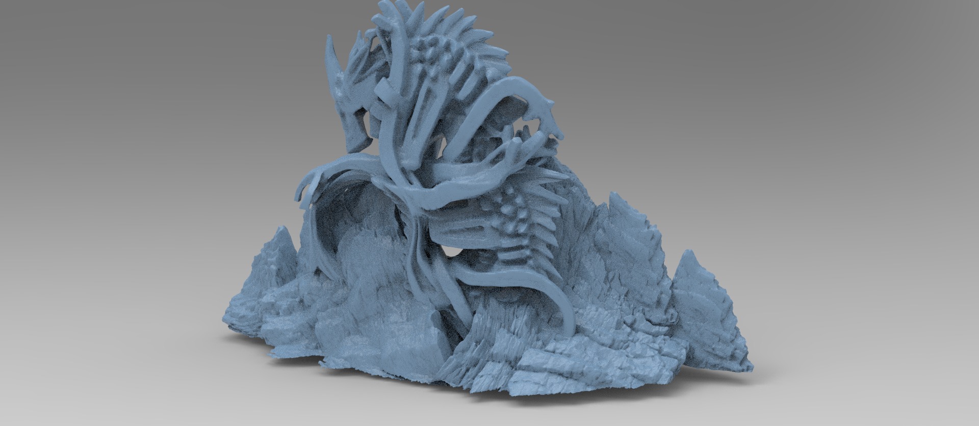 Leviathan dragon rock 1 3D model_2