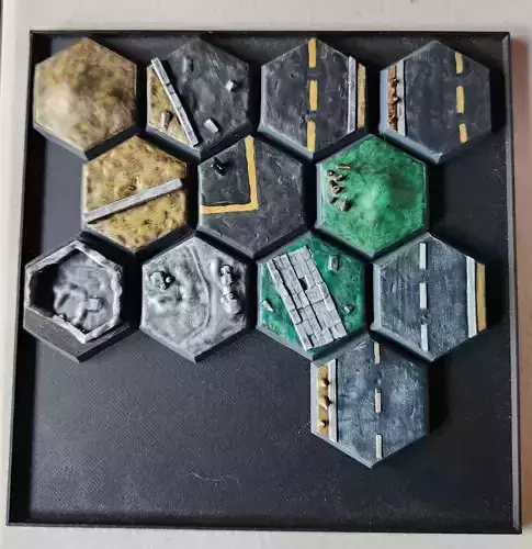 Battletech 3D Hex Bases Variety Pack 3D print model
