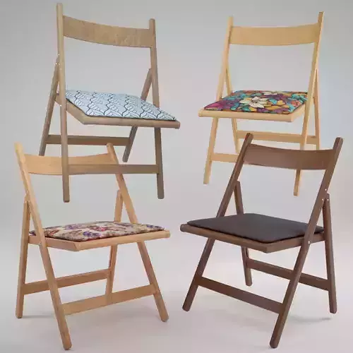 Wood Folding Chair with Cushion