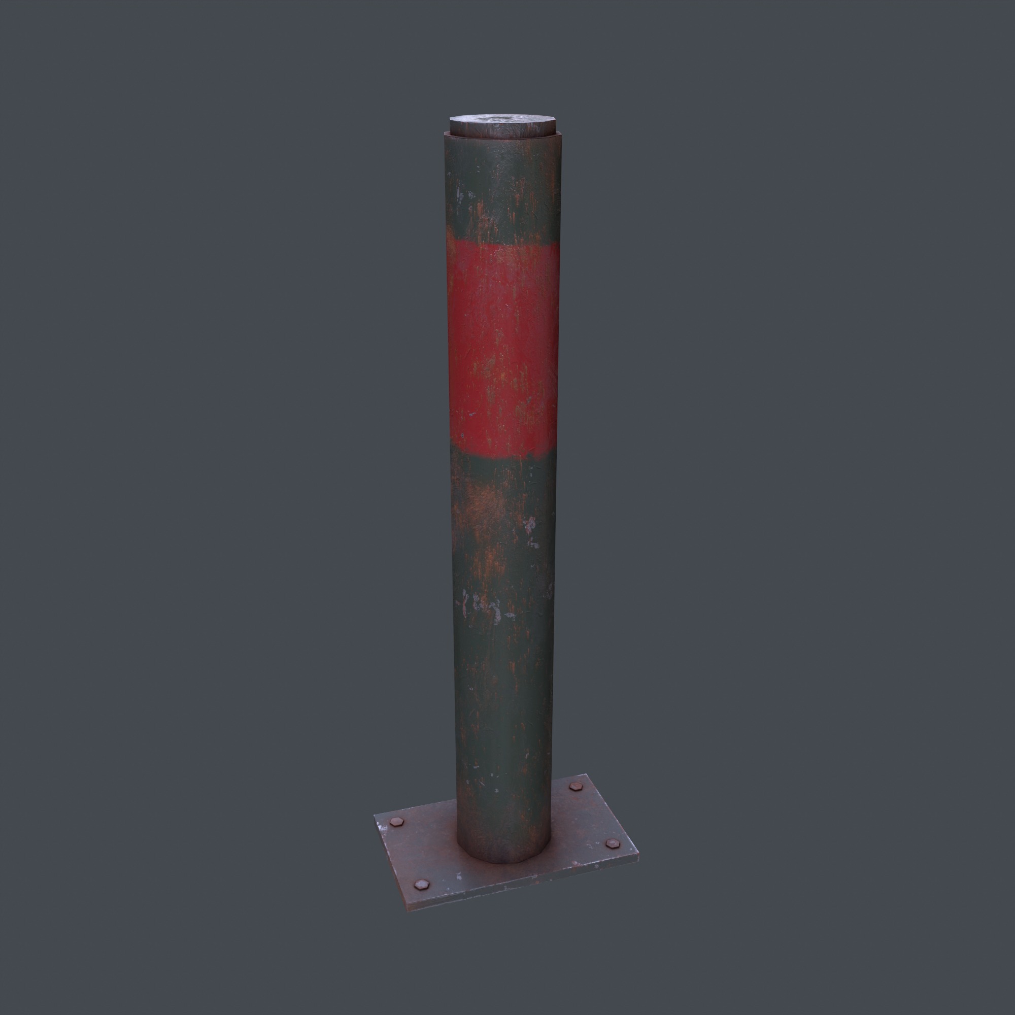 Post Barrier 3D model_3