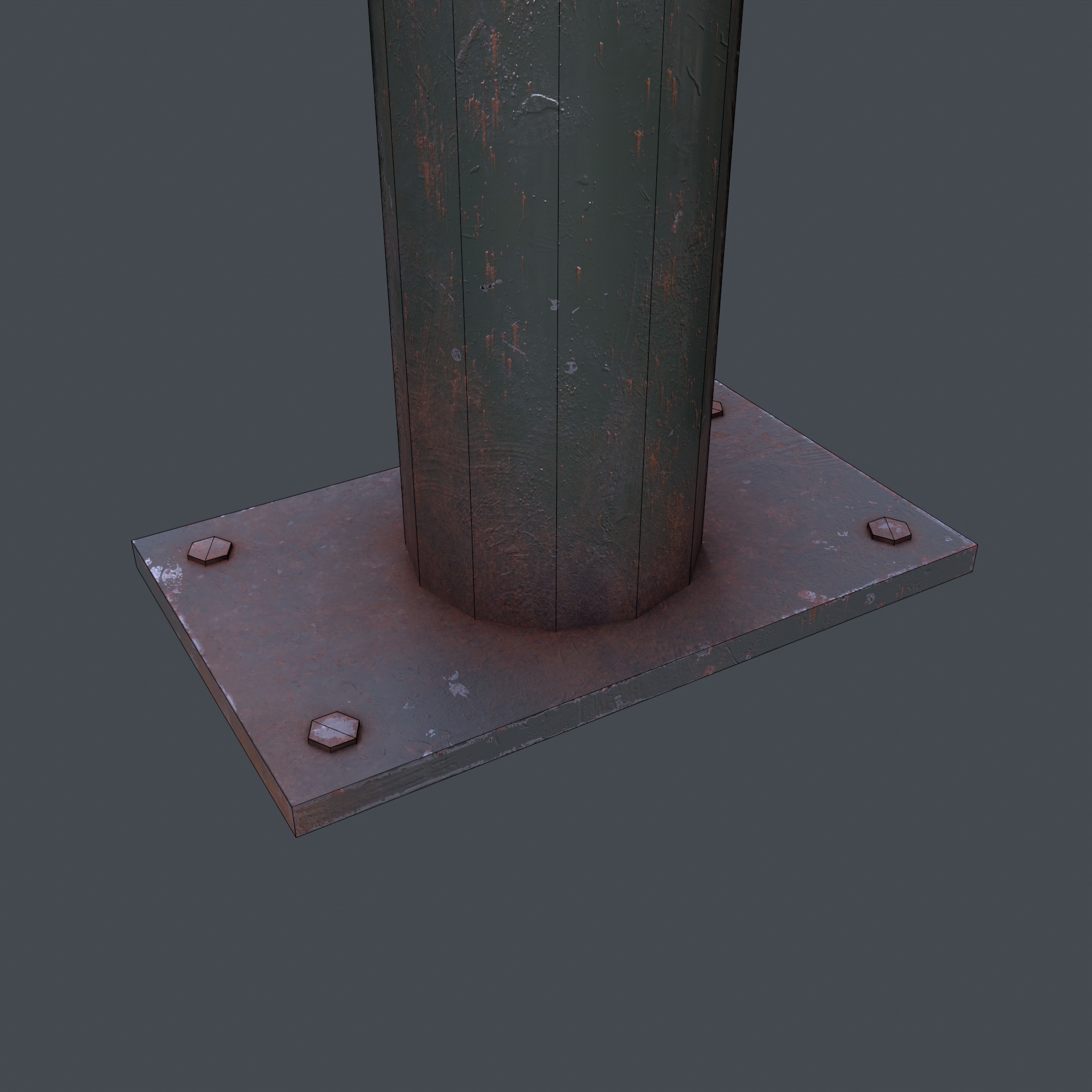 Post Barrier Barricade 3D model_7