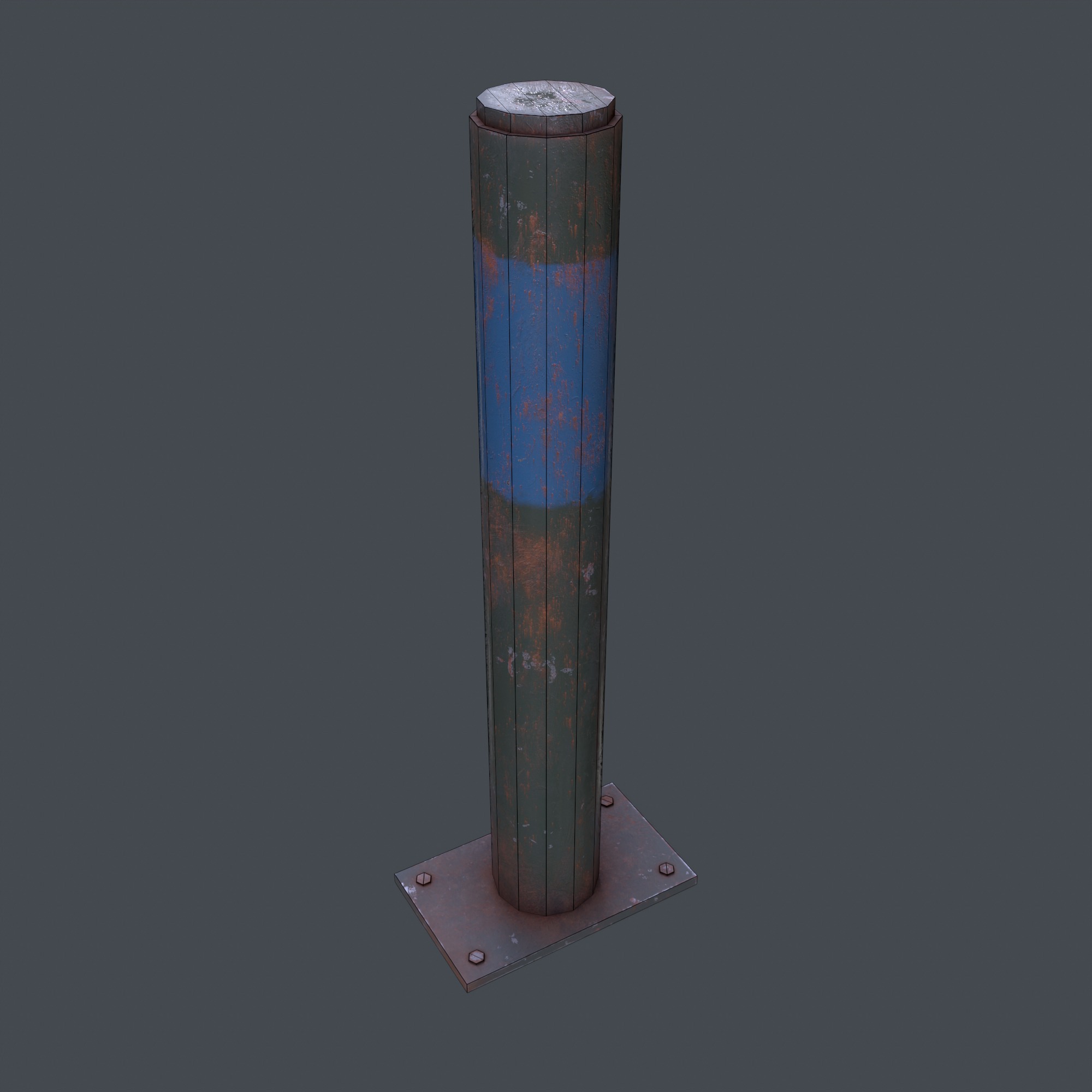 Post Barrier Barricade 3D model_6