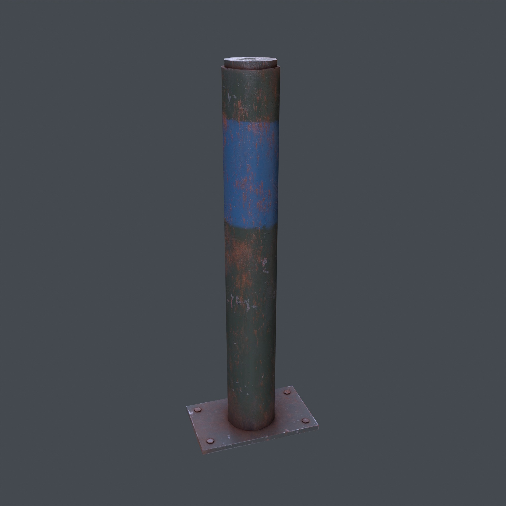 Post Barrier Barricade 3D model_3