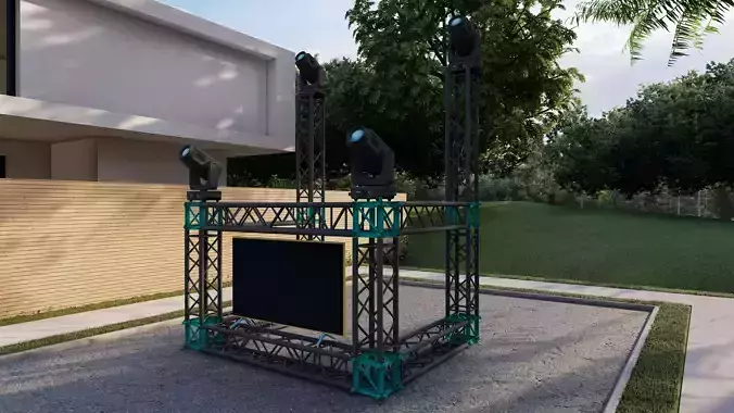 dj booth Low-poly 3D model