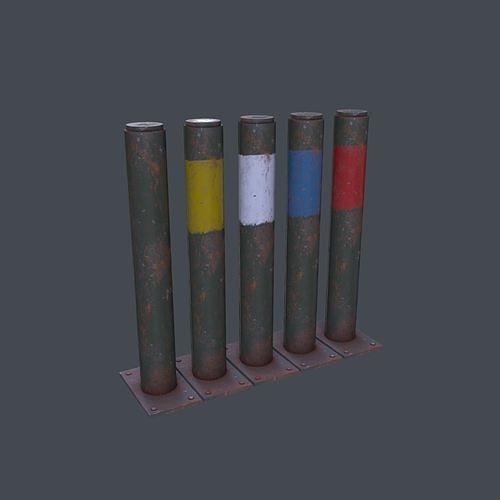 Post Barrier Barricade 3D Model Collection