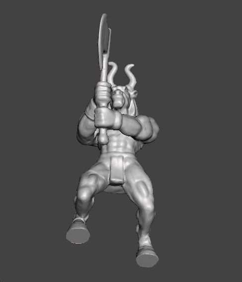 MINOTON BRONZE MINOTAUR MINIATURE MODEL FOR FANTASY GAMES RPG 3D print model_8