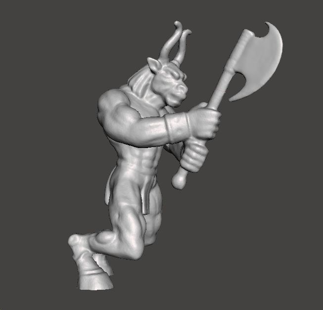 MINOTON BRONZE MINOTAUR MINIATURE MODEL FOR FANTASY GAMES RPG 3D print model_2