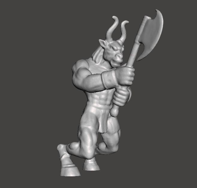 MINOTON BRONZE MINOTAUR MINIATURE MODEL FOR FANTASY GAMES RPG 3D print model_1
