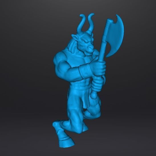MINOTON BRONZE MINOTAUR MINIATURE MODEL FOR FANTASY GAMES RPG 3D print model_10