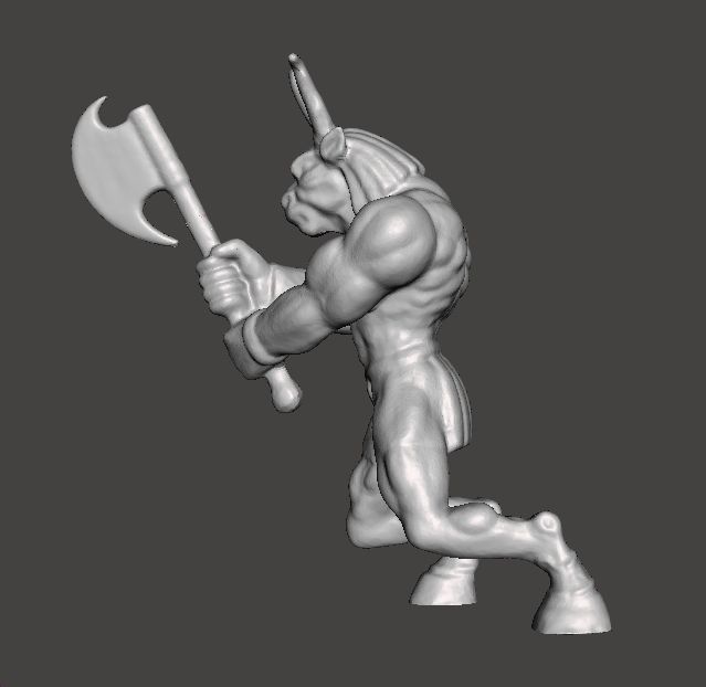 MINOTON BRONZE MINOTAUR MINIATURE MODEL FOR FANTASY GAMES RPG 3D print model_4